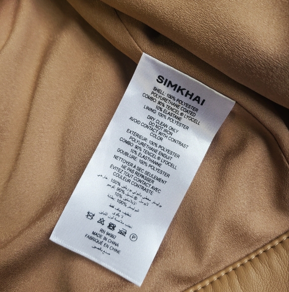 NWT$495 SIMKHAI Becka Boxy Zip-front Vegan Faux Leather Jacket Sz Large - Picture 14 of 15